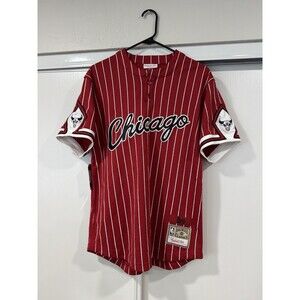 Mitchell & Ness Chicago Bulls Baseball Style Pinstripe Jersey Men's Medium New